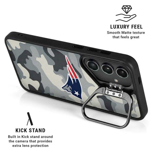 NFL New England Patriots Camo Galaxy S24 FE Kickstand Case